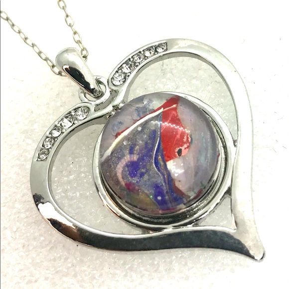 Heart Necklace Handmade 20mm snap SN20 - Picture 1 of 4